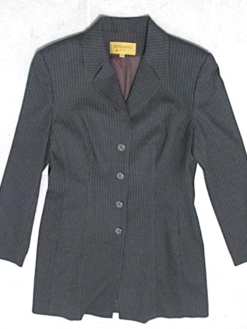 Bergamo Gray Pinstripe Blazer Jacket, Size 6